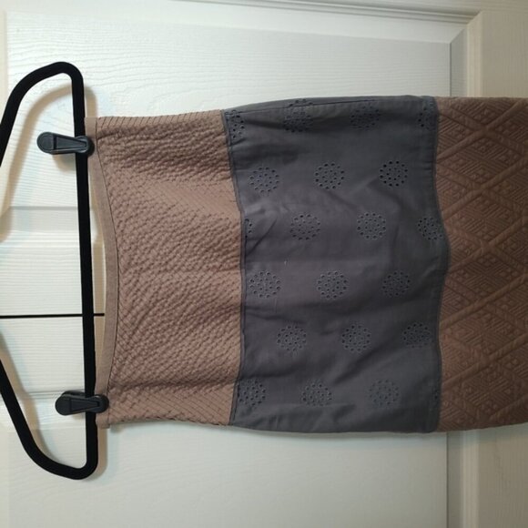 Catherine Malandrino textured neutral quilted pencil skirt 0 - Picture 4 of 8